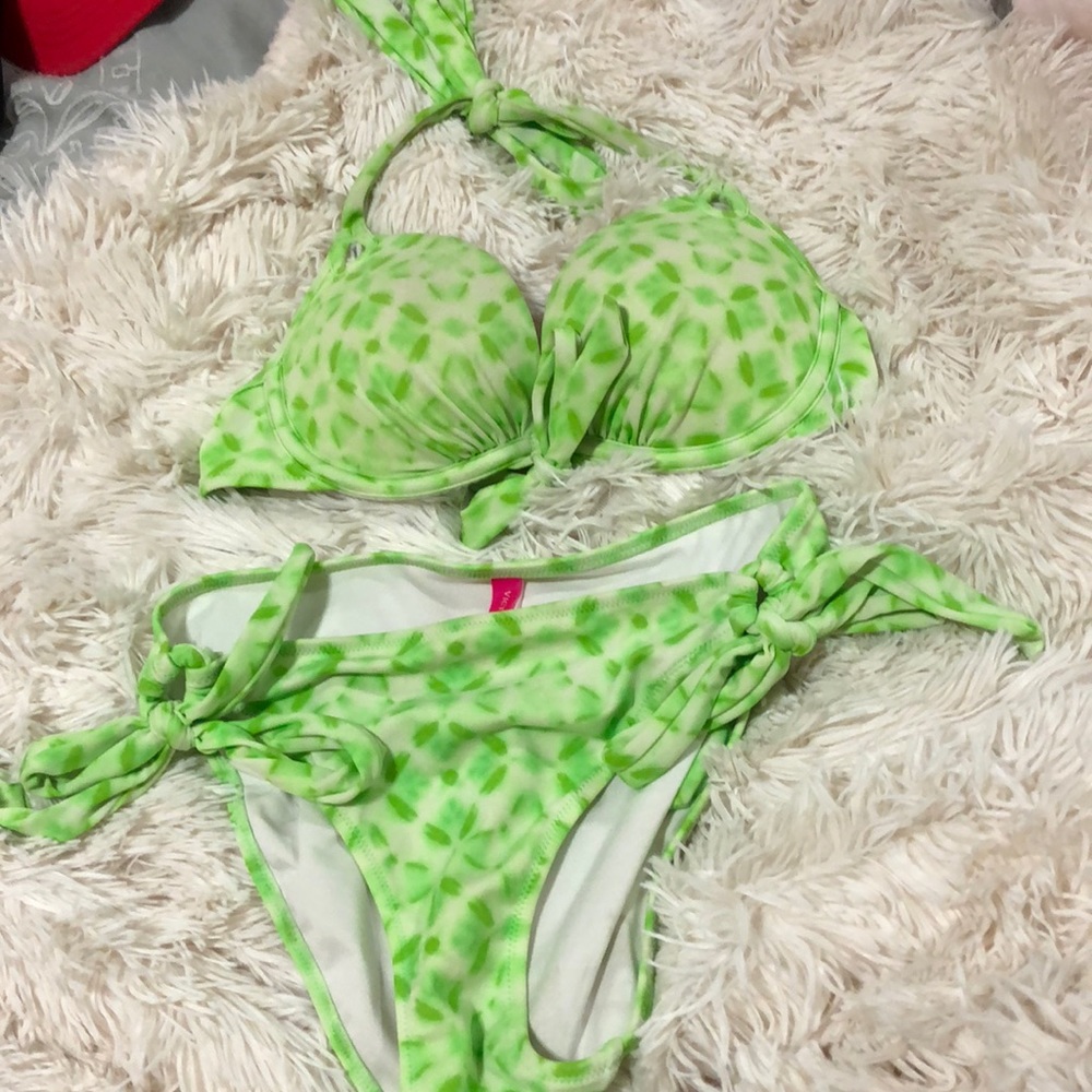 Lime green Victoria’s Secret bathing suit!